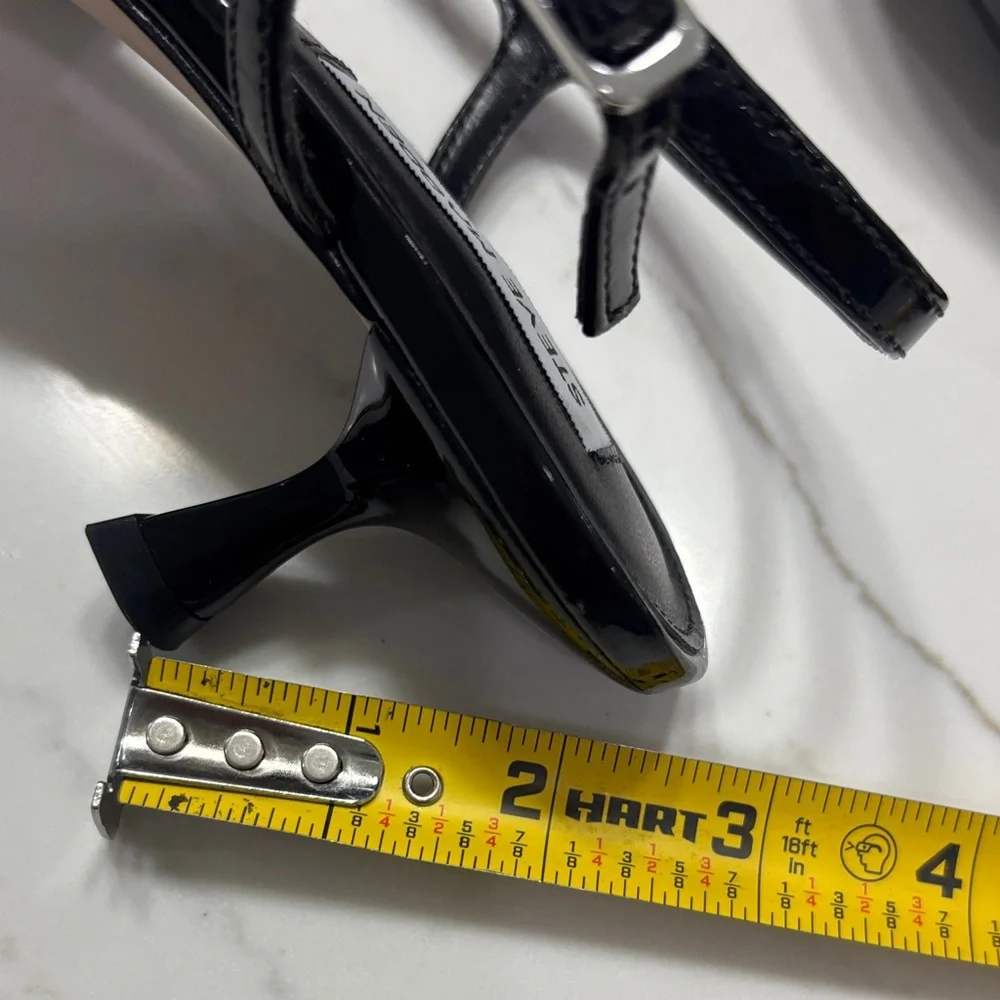 Steve Madden Black Patent Pointed Slingback Pumps - Picture 12 of 12